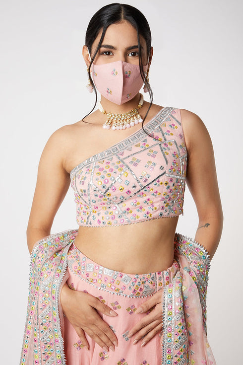 Noor One Shoulder Lehenga Set